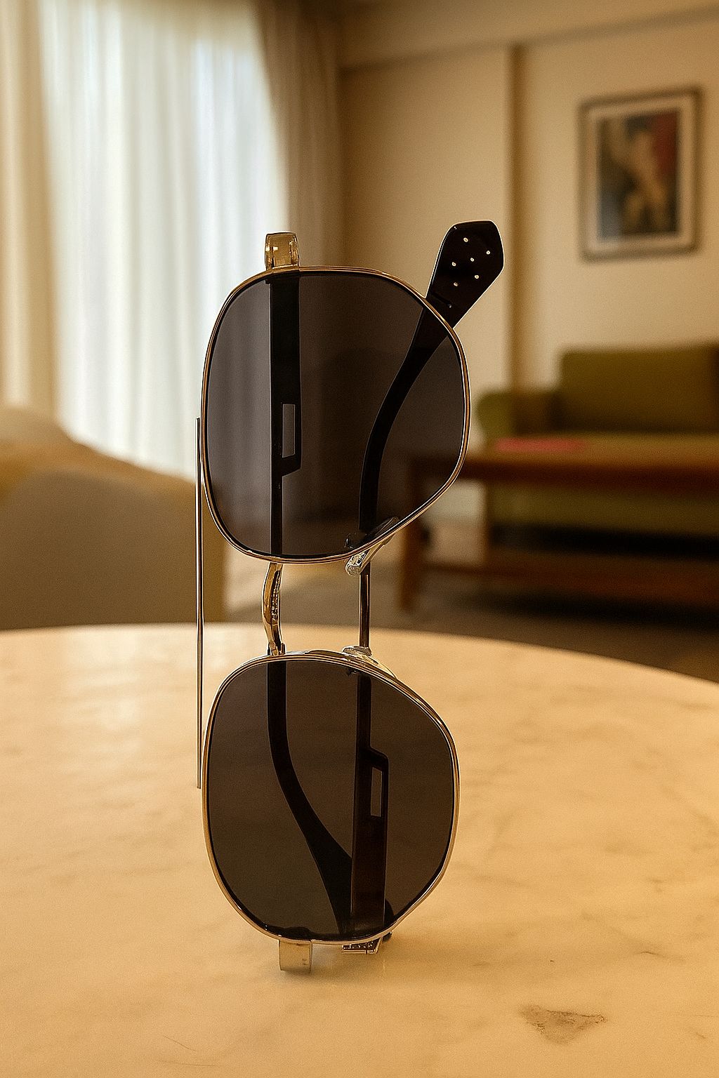  Meeran polo sunglasses with blue lenses and a black/silver frame, featuring UV protection